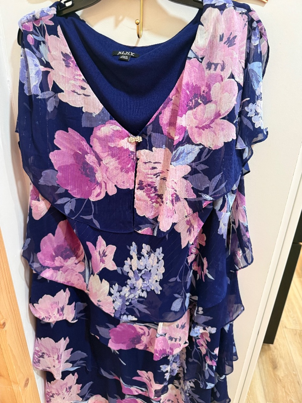 Womens SLNY Dress size 22w floral Tiered NWT